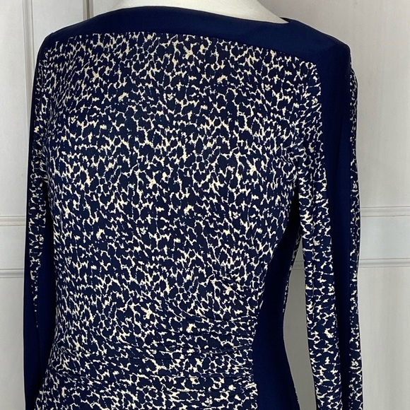 Lauren Ralph Lauren Navy Leopard Print Dress sz 10 - Picture 5 of 8